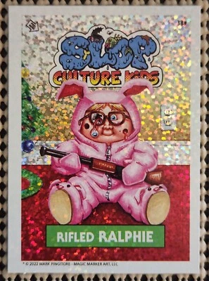 RIFLED RALPHIE SLOP CULTURE KIDS SERIES 1 STICKER FOIL SP CHASE CARD CHRISTMAS - Image 1 of 2