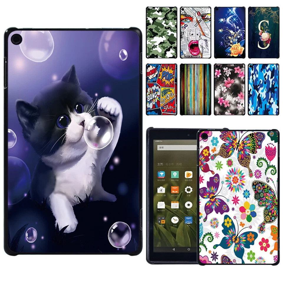 Print Shell Tablet Cover Case For Amazon Fire 7/HD 8/8 Plus/12th 2024/HD 10 +Pen - Image 1 of 4