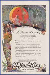 Profumo Vintage 1919 DJER-KISS Parigi R.L. & E.D. Pubblicità stampa fate d'arte Forkum - Foto 1 di 1