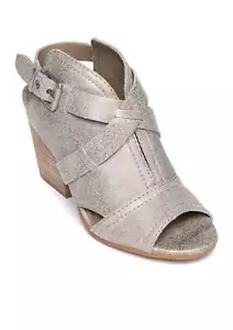 Sandalo Lucca Lane Analise tacco impilato scarpe talpa metalliche NUOVO - Foto 1 di 10