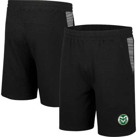 Men's Colosseum Black Colorado State Rams Wild Party Tri-Blend Shorts Cover