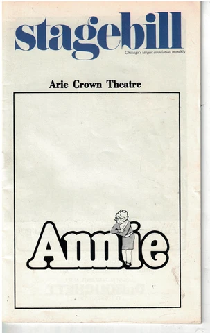 Vintage 1980s  Playbill for Annie  Annie Little Orphan Chicago Arie Crown Cover