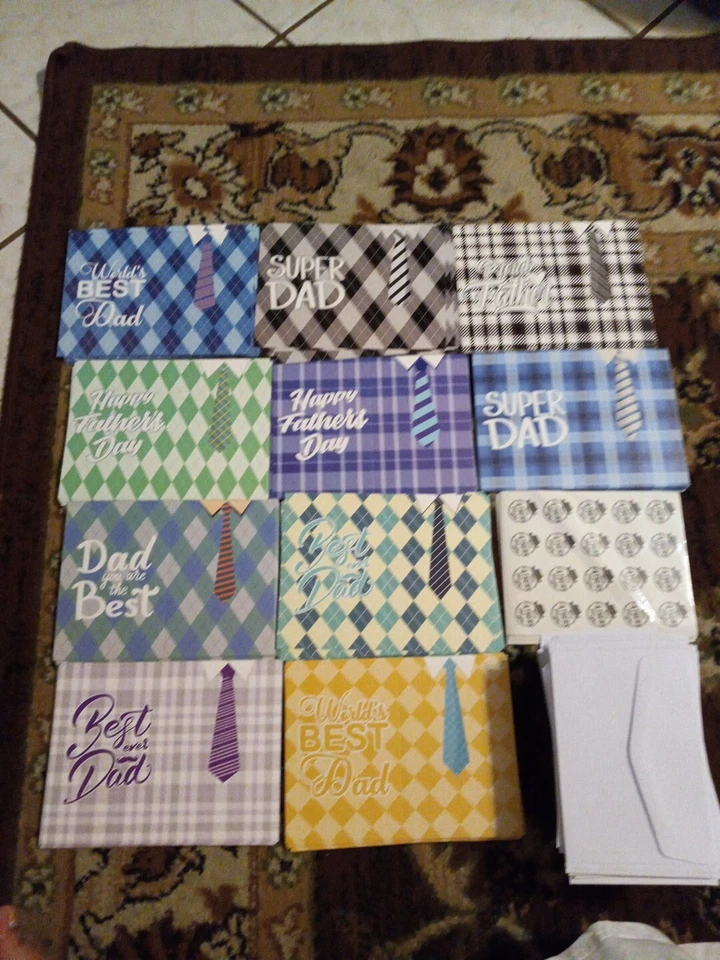 TUPARKA 192 Pack Father's Day Greeting Cards with Envelopes,  Assorted Unique... - Изображение 1 из 2