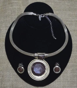 Disfraz vintage joyería círculo crecian con pendiente a juego estampado en Nueva York - Imagen 1 de 8