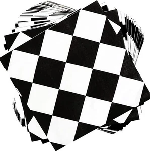 40pcs Black & White Checkered Race Car Birthday Party Supplies - Disposable C... - Picture 1 of 8