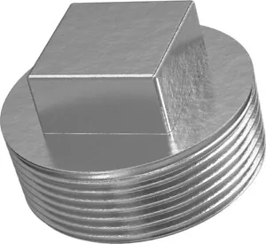 (Solid Aluminum) 6" NPT Square Head Pipe Thread Plug - Picture 1 of 3