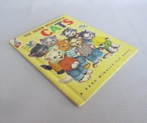 THE SEVEN WONDERFUL CATS Wallace C Wadsworth 1956 Rand McNally Elf Book - Imagen 1 de 10