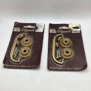 2 X vintage Laquered Solid Brass lacquer Drawer Pulls New In Package - Bild 1 von 5