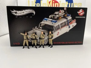 1:43 Hot Wheels Elite Ghostbusters Ecto-1 with custom figures ECTO 1 W1194 - Picture 1 of 15