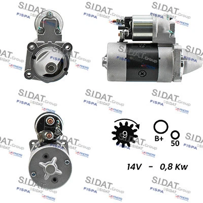 S12MA0055A2 SIDAT Starter für AUTOBIANCHI,FIAT,FSO,INNOCENTI,LANCIA,SEAT - Bild 1 von 1