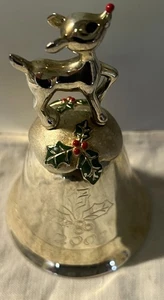 Vintage Rudolph 2003 silver Music Bell Kirk Stieff - Picture 1 of 6