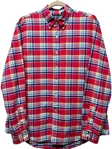 Polo Ralph Lauren Mens Shirt Large Red Plaid Button Up Long Sleeve Collared - Picture 1 of 17