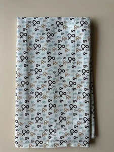 Pure Sweetwater Moda Fabrics Patt 5438 White Browns Blue 1 Yard Cut Cotton OOP - Picture 1 of 5