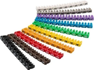 5x Clips de marqueurs de câbles ''chiffres 0-9'', pour diamètre de câble jusqu'à 2,5 mm; marque de câble - Photo 1/2