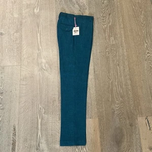Isaac Mizrahi New York Boys Dress Pant Size 14 Teal Linen Pants Style PT1054 - Picture 1 of 2