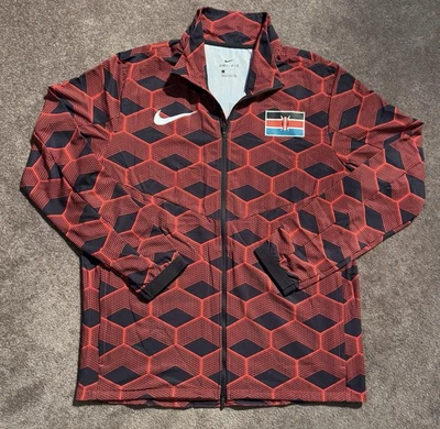 Chaqueta Nike Kenya Atletismo Podio Talla L Roja Estampada AOP Nueva sin Etiquetas Foto 1 de 4