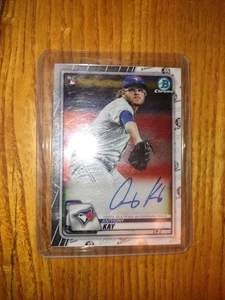 2020 Bowman Chrome Anthony Kay AUTO TORONTO BLUE JAYS RC - Picture 1 of 2
