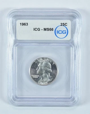 1963 Washington Quarter MS66 ICG *4034 - Image 1 of 4