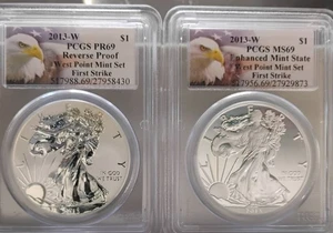 2013-W American Silver Eagle PCGS 2-Coin Set (MS69/PR69) - Picture 1 of 2