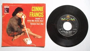 Connie Francis Vinyl 45, "Breakin' In A Brand New Broken Heart" + Picture Sleeve - Picture 1 of 7