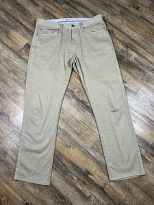 Pantalones Peter Millar Para Hombre 34x29 Ultimate Satén 5 Bolsillos Chino Beige Elastizado Golf - Imagen 1 de 14