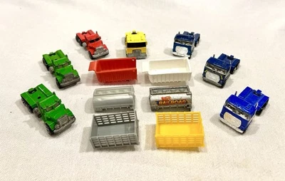 Lot 1980's Hot Wheels Peterbilt 349 & Ford Trucks w/ Dump, Tank, Stake Beds - Image 1 of 4