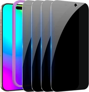 Pack 4 pour iPhone 16 Pro Max 6,7 Pouces Confidentialité Ecran Verre Trempé - Photo 1 sur 5
