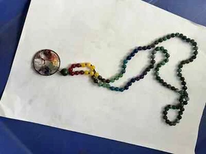 Bivei 108 Mala Perlen Halskette Lebensbaum 7 Chakra Wickelarmband echte Heilung A - Bild 1 von 5