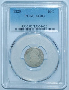 1825 PCGS AG3 Capped Bust Dime - Picture 1 of 2
