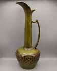 Vintage Haeger Long Neck Pitcher Vase 4070 Peasant Olive, Gold - MCM, Grecian