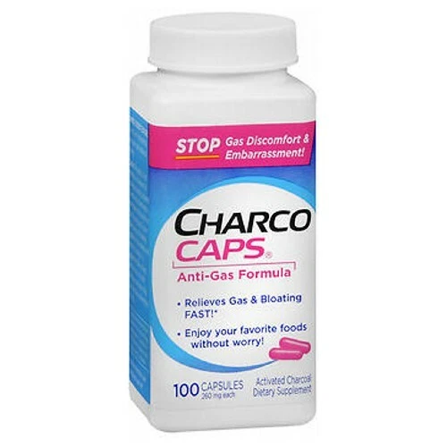 Anti Gas Activated Charcoal Capsules 260 mg 100 Caps By Emerson Healthcare Llc - Image 1 of 1