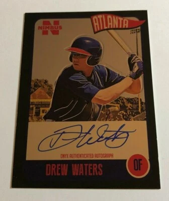 2020 Onyx Nimbus Prospect DREW WATERS Braves RC AUTO BLACK SSP #/25 Made RARE  - Image 1 of 2