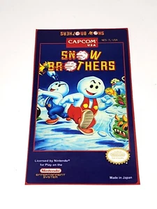 Etiqueta adhesiva de repuesto para juego Snow Borthers NES precortada - Imagen 1 de 1
