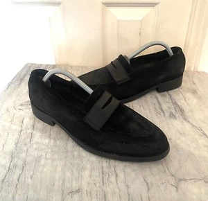 All Saints Expulsan Mens Black Suede Slip On Locasiners UK 8 Eur 42 Fe01 - Imagen 1 de 9
