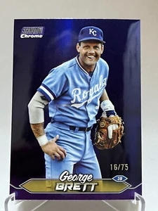2024 TOPPS STADIUM CLUB CHROME GEORGE BRETT PURPLE REFRACTOR 16/75 - Picture 1 of 5