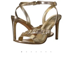 MICHAEL Michael Kors Tricia Sandals Pale Gold Mult Sz 8 NIB - Picture 1 of 7