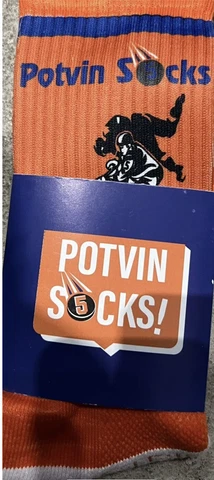 NY ISLANDERS SOCKS DENIS POTVIN SOCKS 2022 NHL HOCKEY ORANGE Cover