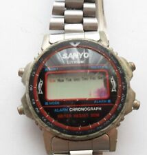 Very Rare Retro SANYO Lithium Chronograph LCD digital watch untested