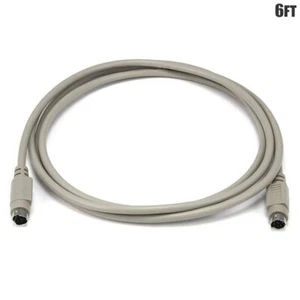 6FT PS/2 Mini DIN6 MDIN 6 MDIN6 Male to Male Mouse Keyboard Cable Cord Gray - Picture 1 of 2