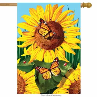 Campo de girasol casa de verano bandera mariposas floral 28" x 40" Briarwood Lane Foto 1 de 4