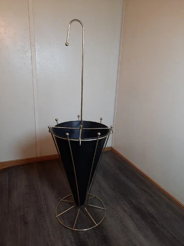 Antique Art Deco Metal Umbrella Stand Black Tin unbrella shape Cover