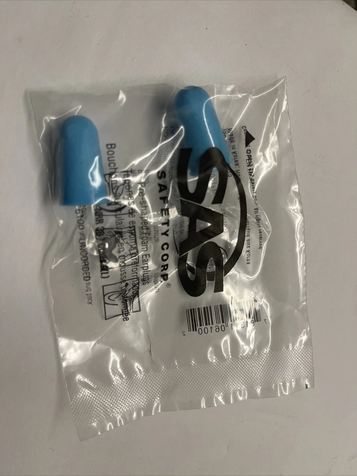 10 只装 x SAS Safety Corp 蓝色耳塞,30 分贝,10 双装。 — 第 1/2 张图片