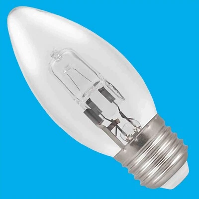 100x 20W (=25W) Dimmable Halogen Clear Candle Light Bulbs ES E27 Screw Lamps - Image 1 of 3