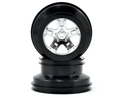 Traxxas Felgen SCT Split Speichen Satin Chrom schwarz 12mm TRX5872X Slash 4x4, S - Bild 1 von 2