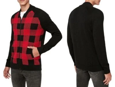 Express Buffalo Plaid Zip Front Cardigan Sweater S - Image 1 of 3