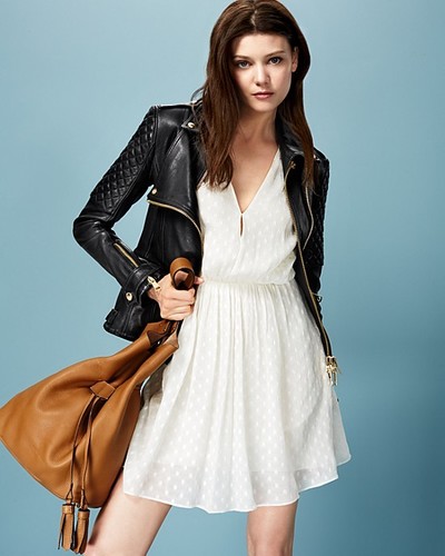 Abito donna Burberry 100% seta pergamena NUOVO $695 taglia US 8 EU 42