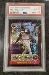 ๐ฅ๐ฅ2003 Ken Griffey Jr. BOWMAN CHROME XFRACTOR #8 PSA GEM MINT 10 HOF POP 4 - Picture 1 of 3