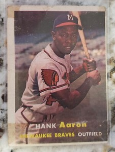 1957 Vintage Hank Aaron.  Original card, #20.  HOF!  Famous reversed card!