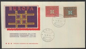 ITALY 1963 EUROPA SET ON FDC CEPT LOGO CACHET (ID:369/D15058) - Picture 1 of 1