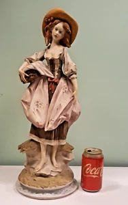 Large Vintage Capodimonte Statue Figurine Tall Peasant Girl Lady 21" - Picture 1 of 6
